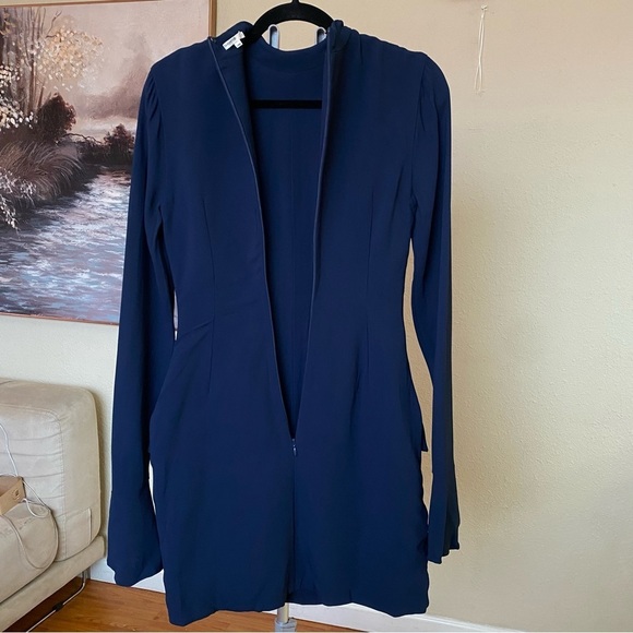 House of CB L TALL 'Mahalia'‎ Navy Long Sleeve Mini Dress NWOT size Large Tall - Picture 7 of 14